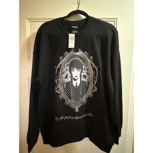 Wednesday Addams BoxLunch Portrait Crewneck Sweatshirt Black